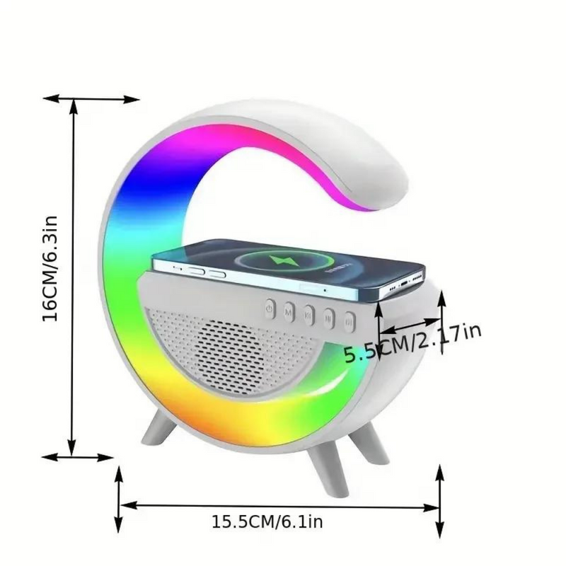 Luminária G Speaker Carregamento por Indução e Luzes RGB - Transforme sua Experiência Musical!