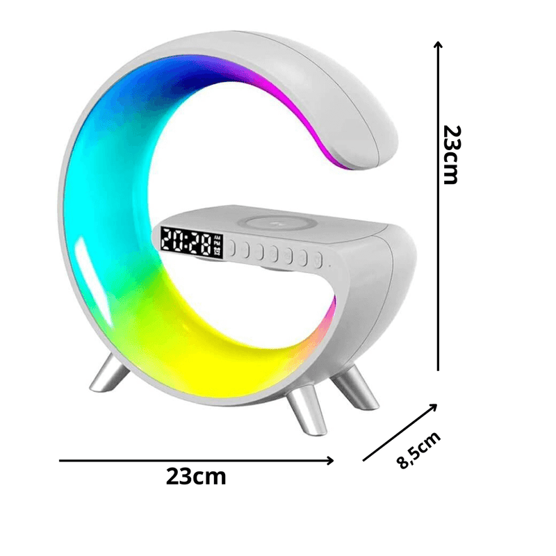 Luminária em Formato G com Carregador Integrado - Mais Praticidade , Mais Conveniência!