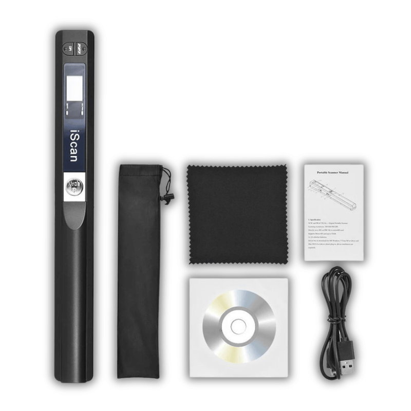 Scanner de Mão Sem Fio Alimentado por Pilhas - Digitalização Rápida e Fácil em Qualquer Lugar!