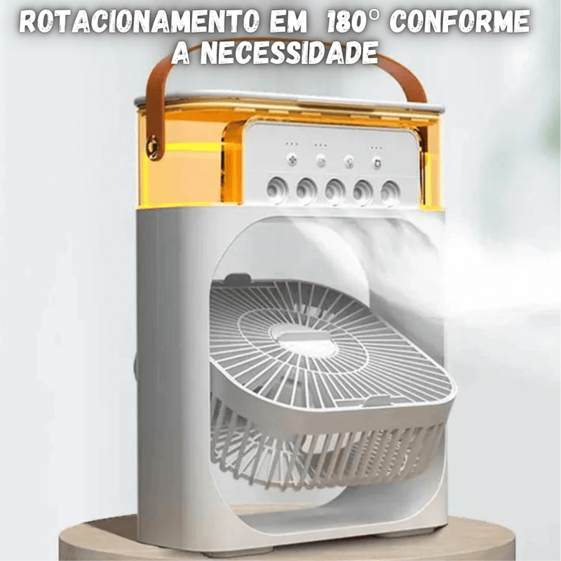 Mini Climatizador e Ventilador Portátil - Conforto Instantâneo na Palma da Sua Mão!