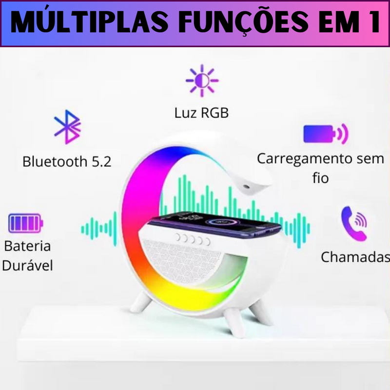 Luminária G Speaker Carregamento por Indução e Luzes RGB - Transforme sua Experiência Musical!