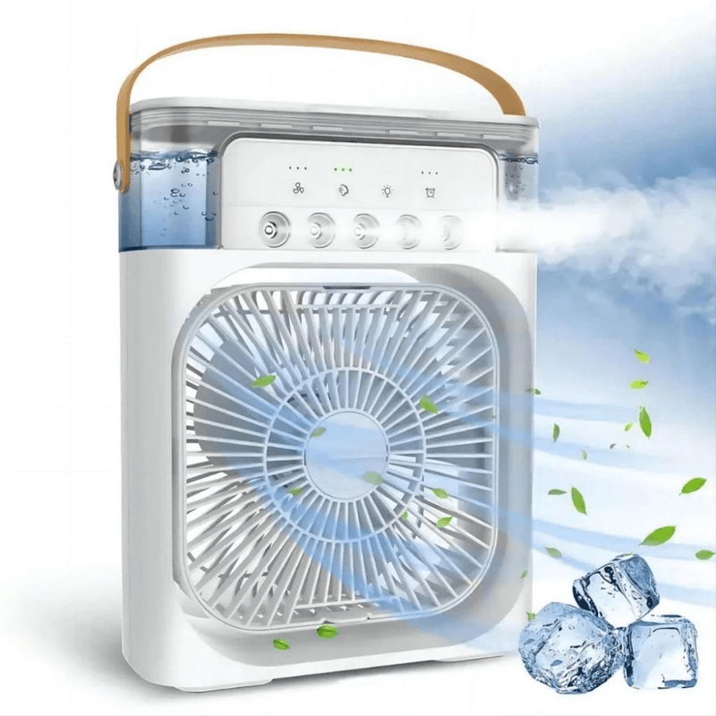 Mini Climatizador e Ventilador Portátil - Conforto Instantâneo na Palma da Sua Mão!