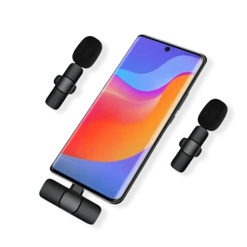 Microfone Lapela Celular Sem Fio Duplo - Desempenho de Áudio Impecável!
