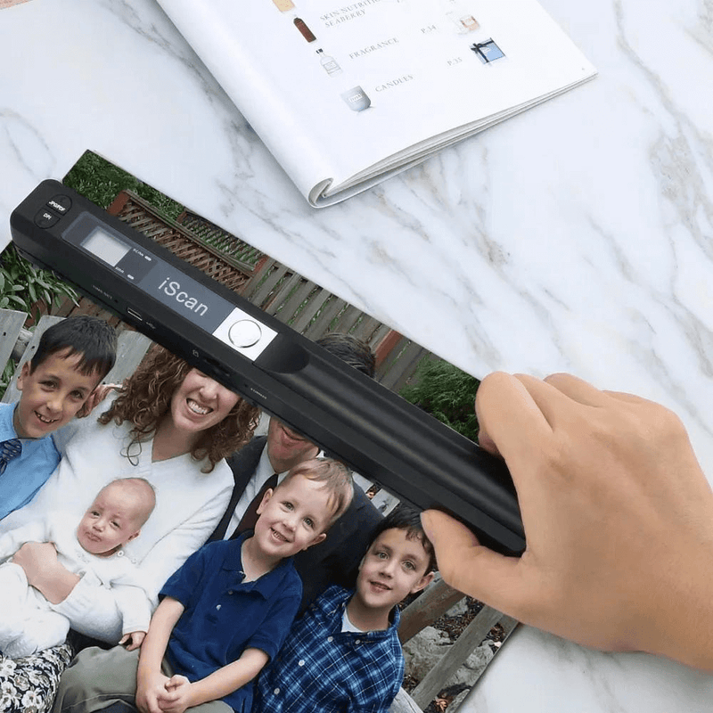 Scanner de Mão Sem Fio Alimentado por Pilhas - Digitalização Rápida e Fácil em Qualquer Lugar!
