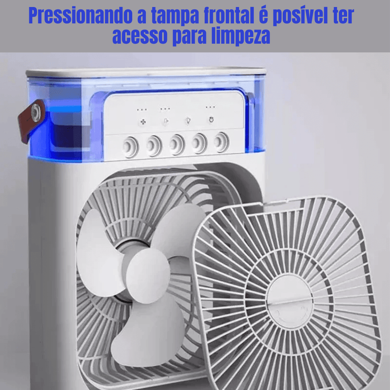 Mini Climatizador e Ventilador Portátil - Conforto Instantâneo na Palma da Sua Mão!