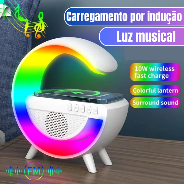 Luminária G Speaker Carregamento por Indução e Luzes RGB - Transforme sua Experiência Musical!