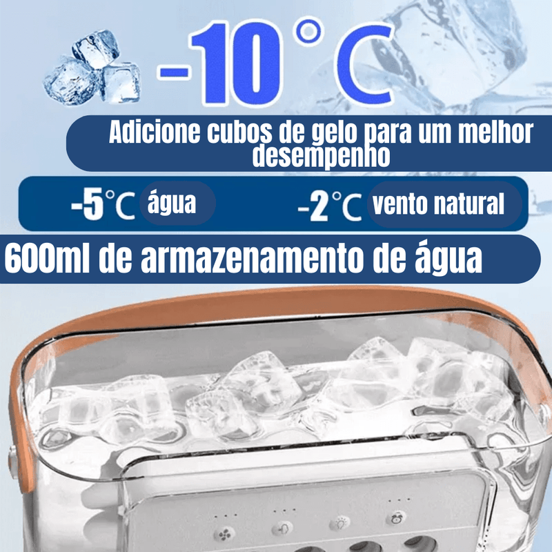 Mini Climatizador e Ventilador Portátil - Conforto Instantâneo na Palma da Sua Mão!